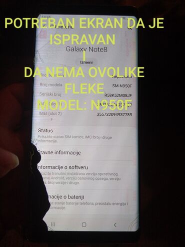 telefoni na tac u Srbija | OSTALI MOBILNI TELEFONI: Samsung Galaxy Note 8