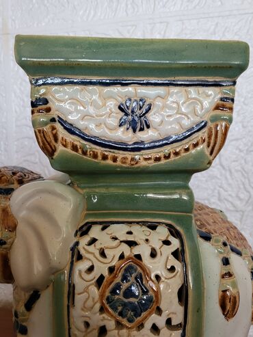 Ostali kućni dekor: Slon nov,rucni rad ukras,stalak,saksija. 70te. Slon veci,perfektan — 13