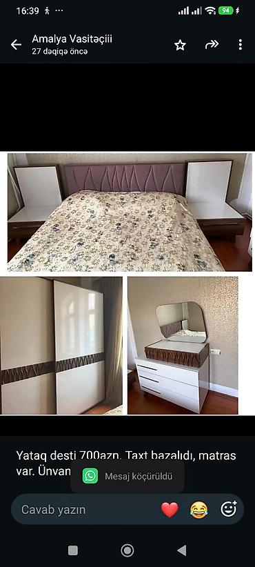 Yataq desti 700azn. Taxt bazalıdı, matras var. Ünvan Badamdar (aml) lalafo.az -da Yataq desti 700azn. Taxt bazalıdı, matras var. Ünvan Badamdar (aml)