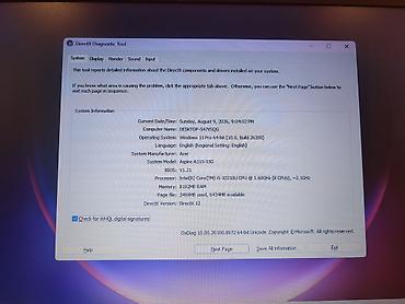 acer i5: Acer Aspire A315-55 seriyası noutbuk Texniki xüsusiyyətlər: - — 2