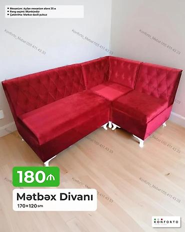 metbex kunc divani: Məhsul: Mətbəx divanı (künc) Ölçü: 170 × 120 sm Rəng: Seçim mümkündür — 1