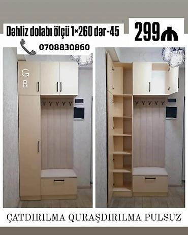 dəhliz ucun dolab: Dəhliz dolabı – çoxfunksiyalı giriş mebeli - Ölçü: 1×260, dərinlik 45 — 1