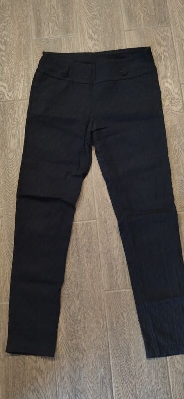 crne cigaret pantalone jako pune elastina: L (EU 40), Normalan struk, Drugi kroj pantalona