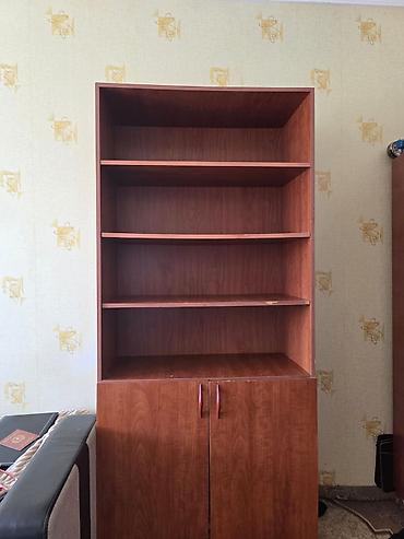 80 kub: Kitab şkafı – laminat/LDSP materialdan, tünd qəhvəyi (taxta fakturalı) — 4