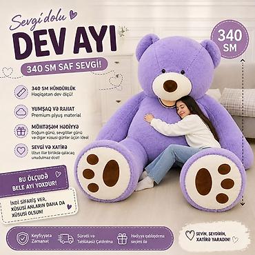 oyuncaq ayi type 1: 🐻 340 sm Nəhəng Teddy Ayı💜 1ci əldir. Azərbaycanda bu böylükdə — 2