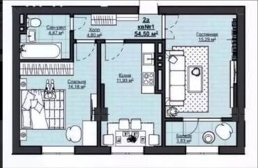 вторичное жилье: 2 комнаты, 55 м², Элитка, 5 этаж, ПСО (под самоотделку)