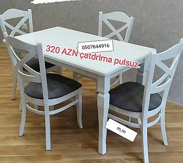 taxt tumba: Mətbəx üçün, Yeni, Açılmayan, Dördbucaq masa, 4 stul — 8