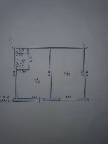 көк жар дома: 1 бөлмө, 35 кв. м, 106-серия, Жертөлө кабаты кабат, Дизайнердик ремонт