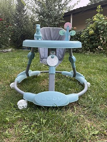 баланы: Детские ходунки «Baby», голубые - Круглая устойчивая база с защитными — 1