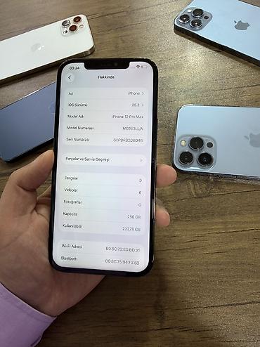 iohone 12: IPhone 12 Pro Max, 256 GB, Pacific Blue, Zəmanət — 4