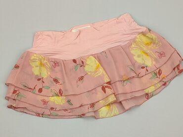 różowa spódnice w kwiaty: Spódnica, S, stan - Dobry