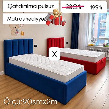 Uşaq/yeniyetmə otağı üçün yumşaq başlıqlı tək nəfərlik çarpayı. - lalafo.az -da Uşaq/yeniyetmə otağı üçün yumşaq başlıqlı tək nəfərlik çarpayı. -