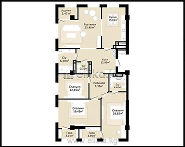 караен: 4 комнаты, 135 м², Асанбай мкр Элитка, 11 этаж, ПСО (под самоотделку) — 4