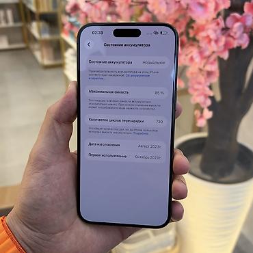 Apple iPhone: IPhone 15 Pro Max, Б/у, 256 ГБ, Black Titanium, Чехол, 85 % — 3