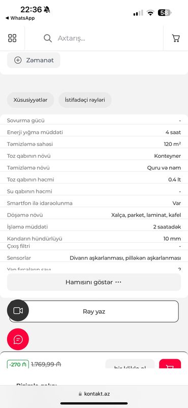 lumia 950: Tozsoran Tefal, Nəm təmizləmə, Quru təmizləmə, Kredit yoxdur, Pulsuz çatdırılma