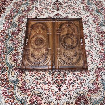 Nərdlər: Taxta oyma nərd/şahmat dəsti - Material: bərk ağac, əl işi oyma və — 1