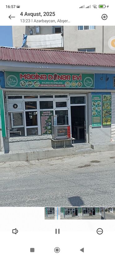Su, sok, ayran aparatları: Doner restoranı daxilində tam təchiz olunmuş mətbəx avadanlığı