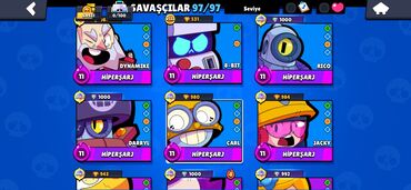Açıqcalar: Brawl Stars hesabı - Kupa: 64 931 - Qızıl: 64 931 - Kristal/daş: 1 — 3