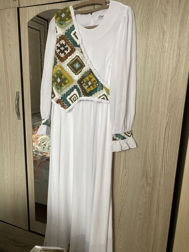 sharf bershka: Вечернее платье, Классическое, Длинная модель, С рукавами, M (EU 38)