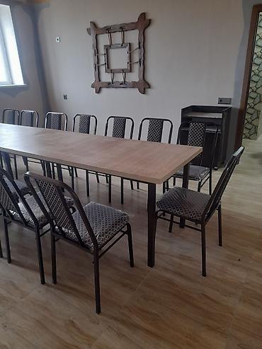 Masa və oturacaq dəstləri: Qonaq otağı üçün, Yeni, Açılmayan, Dördbucaq masa, 1 stul — 12