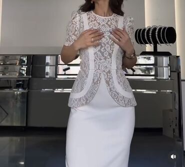 детский карнавальный костюм снегурочки: Zərif ağ iki hissəli dəst: - Üst: Şəffaf effektli, incə naxışlı ağ lalafo.az -da детский карнавальный костюм снегурочки: Zərif ağ iki hissəli dəst: - Üst: Şəffaf effektli, incə naxışlı ağ