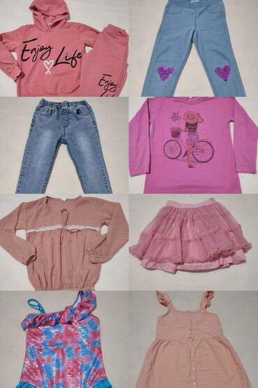 crvena čipkasta haljina: Paket: Duksevi, Farmerke, Haljine, Za devojčice, uzrast: 8-9 godina