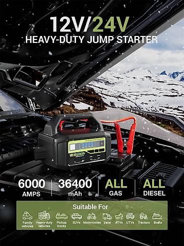 teker aparat: YESPER 12/24V 6000A Jump Starter 🔋 Güclü start imkanı YESPER-in ən — 2