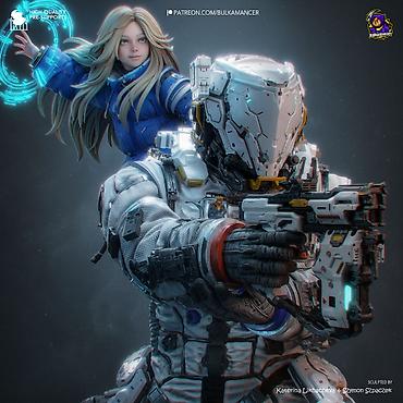 Искусство и коллекционирование: 🧑‍🚀 ФИГУРКА ПОД ПОКРАСКУ (Pragmata) Диана и Хью 30 см 📐 Технические — 2
