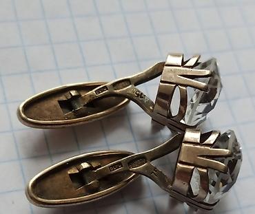 серебряный кулон: 1) Серебрянные запонки 875 проба с горным хрусталем 2900 сом — 6