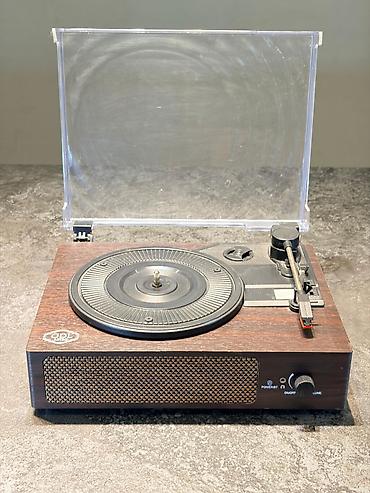 retro gramofon: 🎵 Retro Vinil Pleyer (Gramofon) – Bluetooth / AUX / Daxili Dinamik — 1