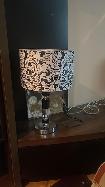 guzgu samdan: Masaüstü dekorativ lampa - Klassik naxışlı abajur: qara-ağ bitki — 1