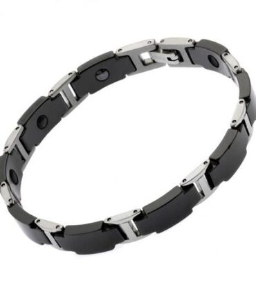 магнитные браслеты: Титановый магнитный браслет TIENS черный Crystal (для мужчин). В