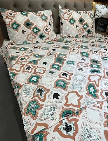 Комплекты постельного белья: Комплект постельного 100% хлопок фланель белья с уникальным узором — 88
