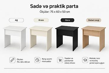 Sifarişlə ev mebeli: Sadə və praktik parta Məhsul yenidir! Ölçülər: 75 × 60 × 50 sm — 1