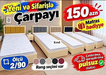 Yeni və sifarişlə tək nəfərlik çarpayı - Ölçü: 2/90 - Rəng seçimi var
