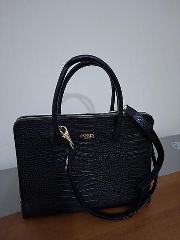 Çantalar: Osprey London qadın çantası - Rəng: qara - Material: krokodil — 1