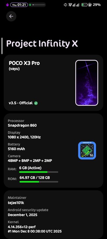 Poco: Poco X3 Pro, 128 GB, rəng - Göy, Sensor — 9