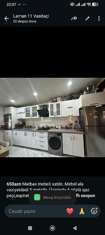 *650azn* Mətbəx mebeli satılır. Mebel əla vəziyətdədi 5