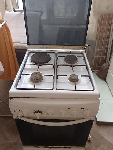 Qaz plitəsi və soba - 4 gözlü kombinə edilmiş üst: 3 qaz ocağı + 1