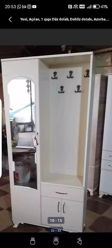 dehliz dolabi satilir: Düz dolab, Dəhliz üçün, Açılan, Korpuslu, 1 qapı — 4