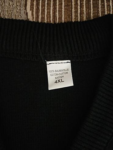 черные мужские свитера: Мужской свитер, 4XL, цвет - Черный — 1