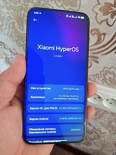 динамик на авто: Poco X8 Pro Max, Б/у, 256 ГБ, цвет - Черный, 2 SIM, eSIM — 2