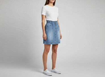 biała rozkloszowane spódnice: Spódnica damska, rozmiar S