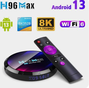 tv box wifi: H96MAX - tv box (android 13) içində 4000 çox kanal var əlavə klavye