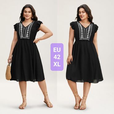trake za kosu h: XL (EU 42), bоја - Crna, Oversize, Kratkih rukava