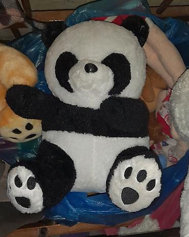 masa oyuncaqlari: Böyük ölçülü panda plyuş oyuncağı - Rəng: qara-ağ - Material: yumşaq — 1