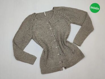 Sweter rozpinany, M (EU 38), wzór - Jednolity kolor, kolor - Brązowy