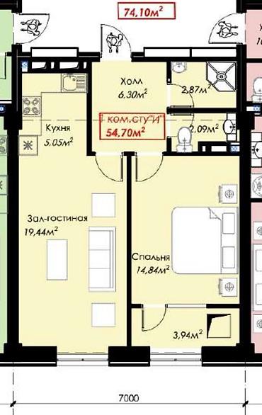 спочно продаю: 1 комната, 55 м², Элитка, 16 этаж, ПСО (под самоотделку) — 8