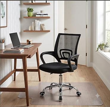 ofis perdeleri: Erqonomik ofis/kreslo stulu – qara rəng - Nəfəsalan mesh arxa hissə — 1