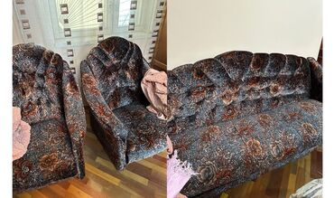 Комплекты диванов и кресел: Классический диван, 2 кресла, Без подьемного механизма, Нераскладной
